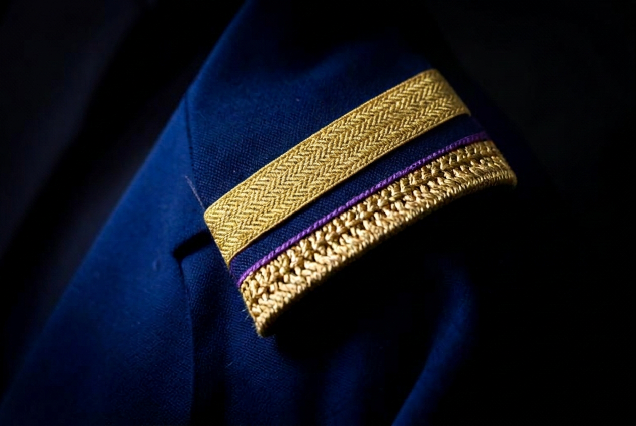 Engineer Officer of the Watch rank epaulette — gold and purple stripes